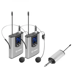 Lmbgm Mk36 Uhf Rechargeable Wireless Metal Waistpack Headphones and Lapel Microphone, Ideal for Classrooms, Lectures, Live Streaming, Performances