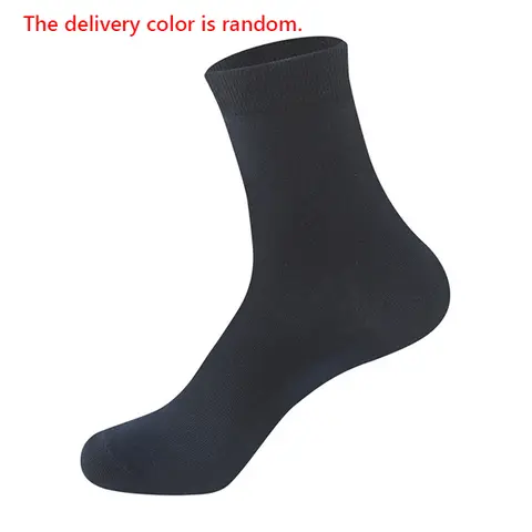 Men's Plain Knitting Mid-Calf Casual Athletic Socks - 100% Polyester, Machine Washable, All Seasons, Everyday Wear, Random Colors