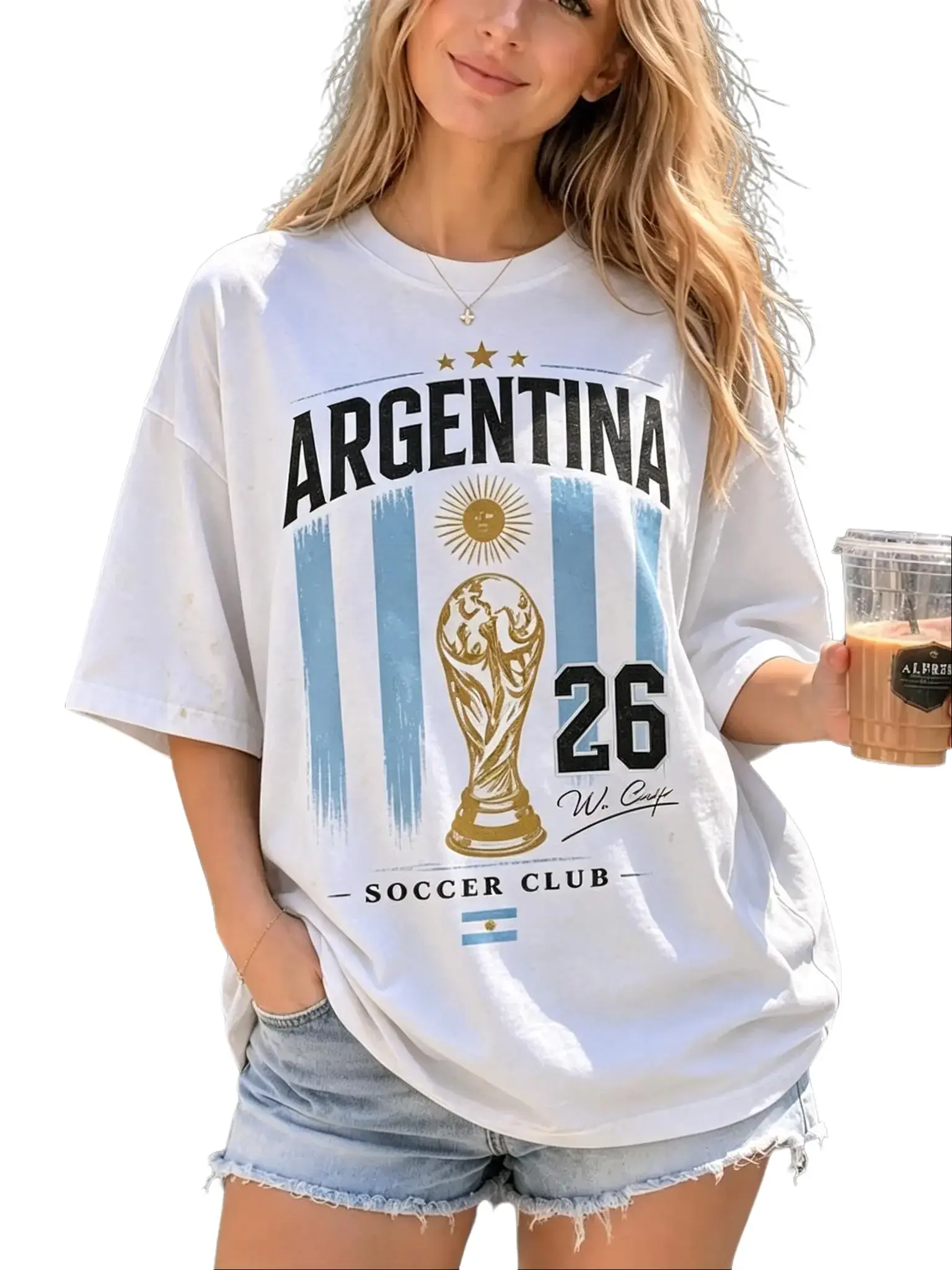 Vintage Argentina Football 2026 Graphic TShirt, Retro 90s Nation Football Flag Tee, Football Fan Shirt, Soccer 2026 Tshirt