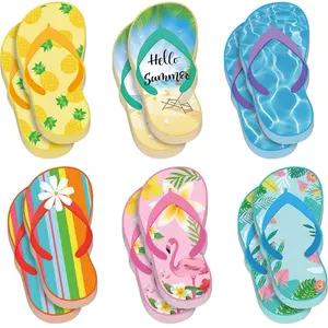 Flip Flop Sticky Pads Hawaiian Fun Note Pads Summer Themed Beach Notepad Self Stick Colorful Flip Flop Notepads Adhesive Memo Pads for Kids(Slipper,12 Packs)