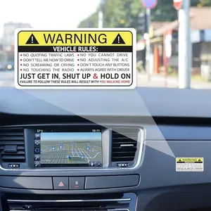 Funny Passenger Rules Vehicle Safety Warning Stickers, Vinyl Decals for Cars, Dashboards, Trucks, Windows, Wine Glasses, Humorous Graphics, Universal Car Sticker