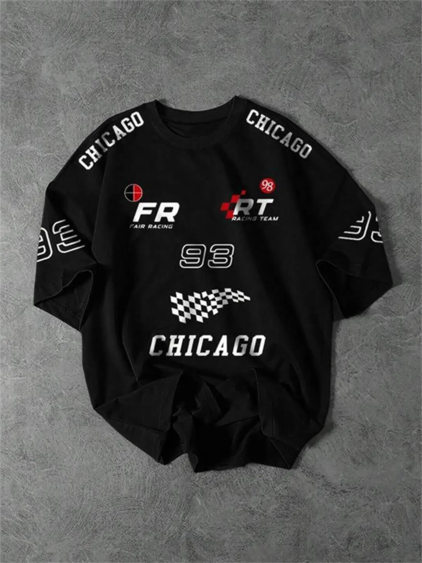 Men's Chicago Letter Print Round Neck Sweatshirt, Casual Fashion Long Sleeve Pullover, Summer Hoodie for Daily Wear