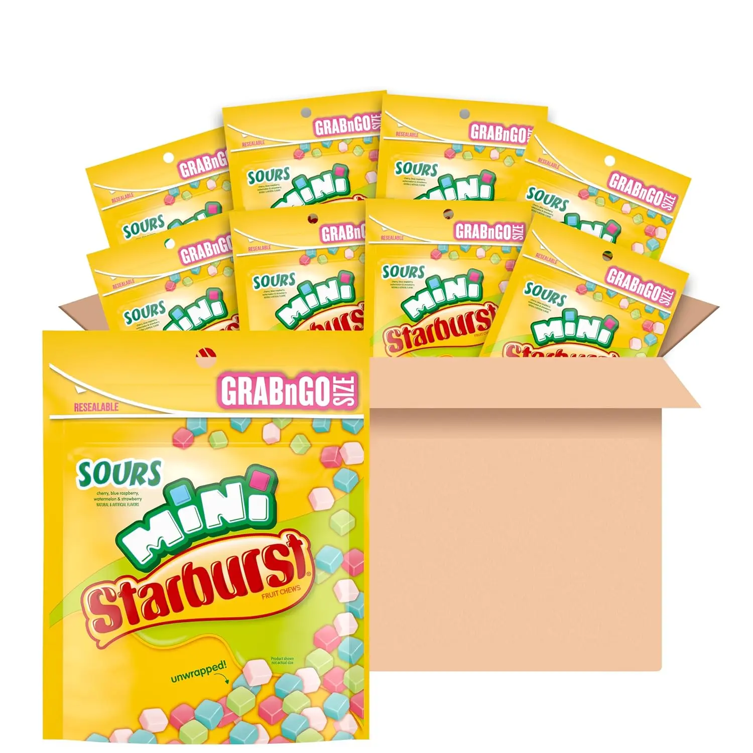 STARBURST Chews Candy  Minis Sours, 8oz (8)  Delicious Mini Candy, Sour Candy Bulk