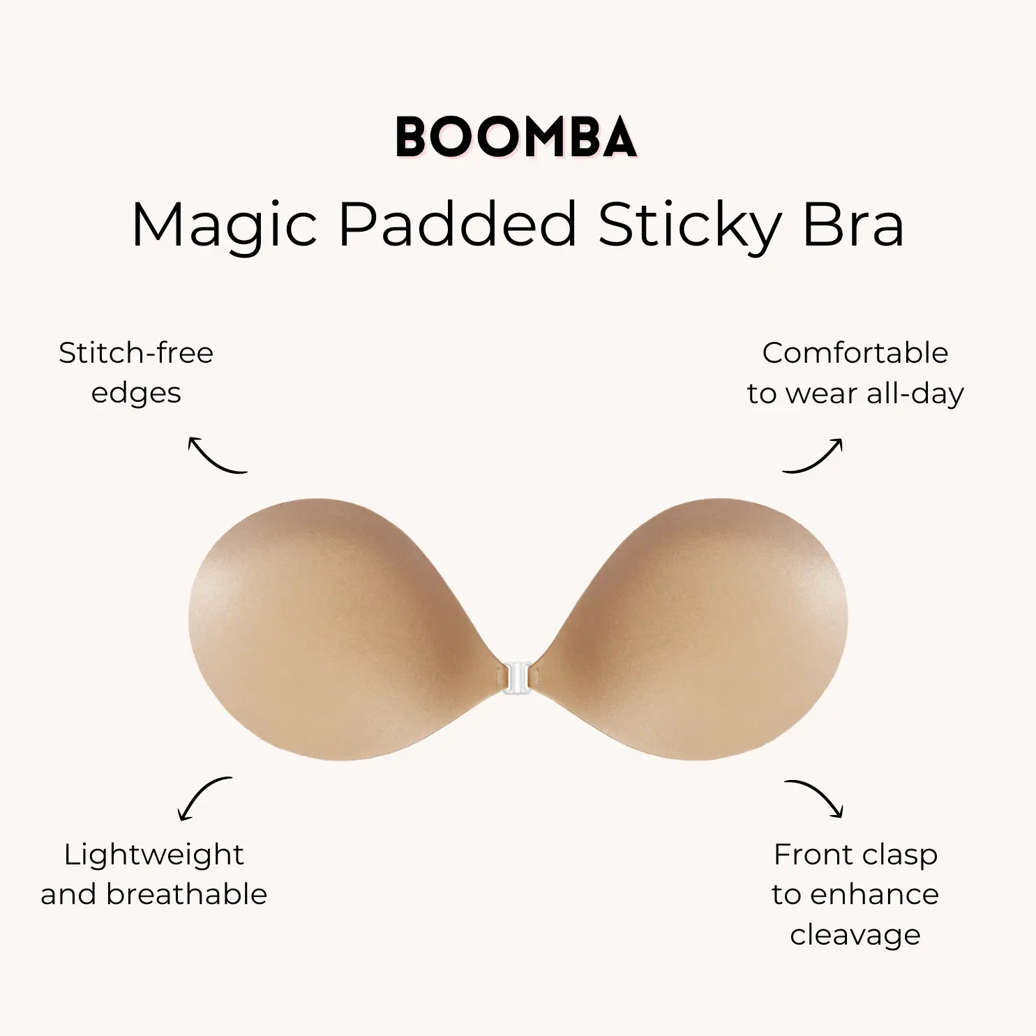 BOOMBA Magic Padded Sticky Bra - Patented Sticky Fashion Bra Inserts BOOMBA Magic Padded Sticky Bra - Patented Sticky Fashion Bra Inserts