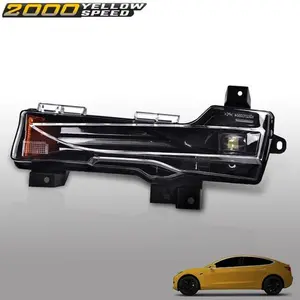 Fog Light Lamp Amber DRL Up-Level Left Side Fit For 17-23 Tesla Model 3 Y Fascia