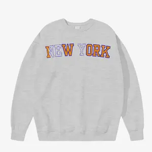 New York Work Embroidered Sweatshirt, Unisex sweatshirt, Crew neck (10" Large logo) Oversized Sweatshirt,Long Sleeve unisex Fleece Menswear