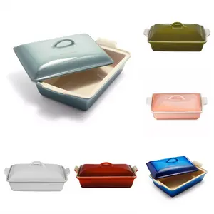 Le Creuset Heritage Stoneware Covered Baker 4 qt. High-temperature fired enamel finish non-porous freezer to oven to table functionality matching lid seals 5-year warranty