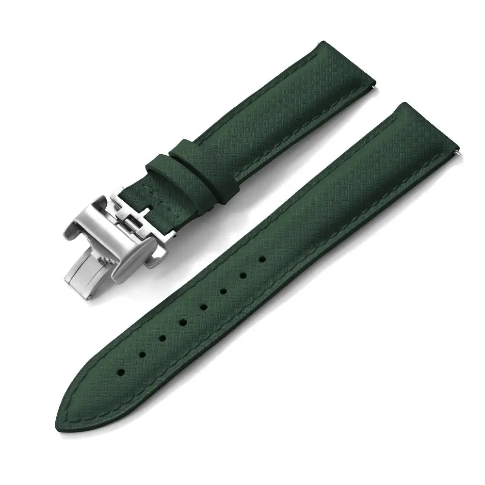 Modern Sailcloth Rubber Base Strap with Quick Release Butterfly Clasp