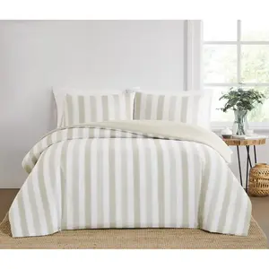 Truly Soft 2pc Twin/Twin Extra Long Aiden Striped Comforter Set Beige