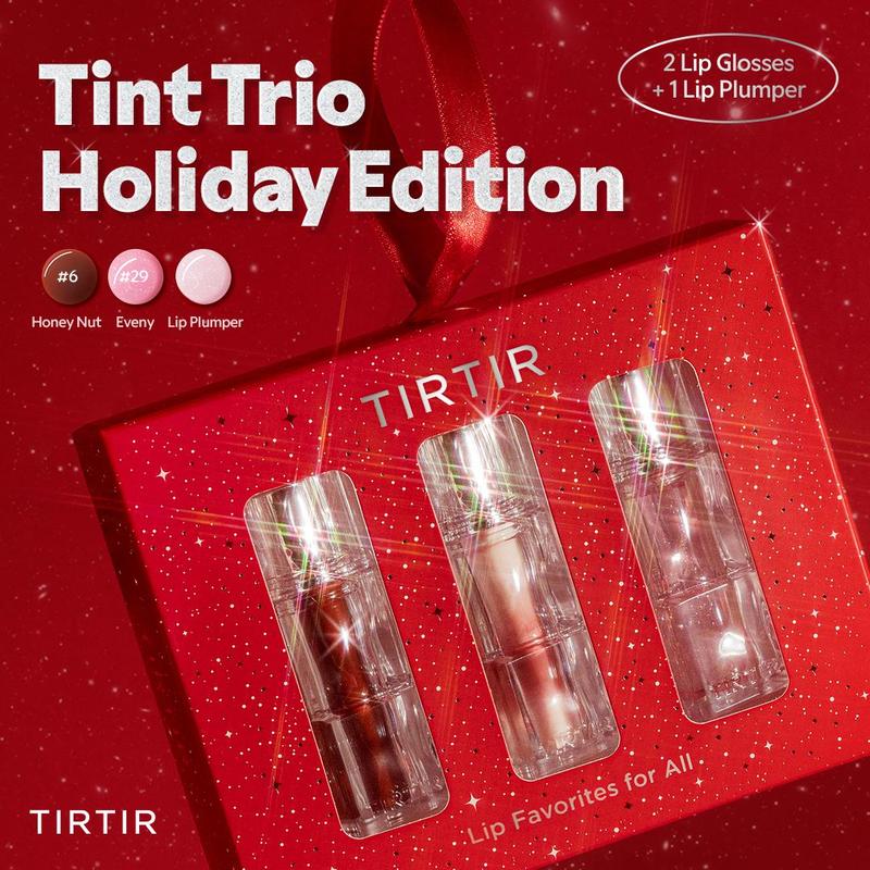 [TIRTIR Official] Lip Tint Trio Holiday Edition - 2 Lip Glosses & 1 Lip Plumper Set Limited Edition Cosmetic Lipstick Makeup Glossy