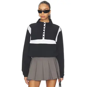 Gold Hinge Airglyde Cropped Windbreaker in Black