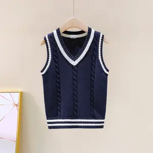 Kids' Sweater Vest 2025 Spring Autumn Knitted Vest Kindergarten Class Uniform Primary School Uniform Sweater Coat