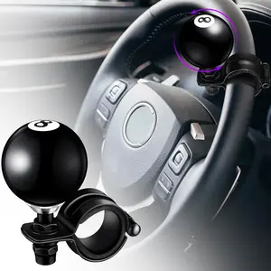 8 Ball Steering Wheel Knob Spinner 360° Rotation Black Suicides Knob Car Truck Semi Tractor Steering Wheel Accessories 1PCS