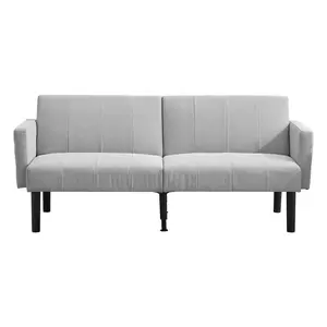 75.5 Inch Convertible Futon Sofa Bed with Adjustable Backrest Wooden Frame Vertical Design Space Saving Sleeper Couch for Living Rooms Bedrooms Dorms