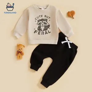 Toddler Baby Boy Clothes Cute Fall Winter Outfit 6 12 18 24M 3T Letter Long Sleeve Sweatshirts and Jogger Pants Set
