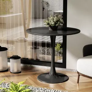 Modern Round Dining Table, ∅31.5'' Kitchen Dining Room Furniture, Coffee Table, Leisure Table, Living Room Table, Dining Table, Kitchen Table, Oval Dining Table (BLACK)