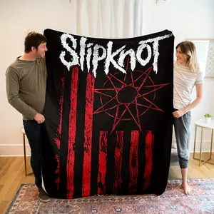 1 Slipknot music printed blanket, modern design, soft, comfortable and durable, suitable for sofas or office home furnishings, gifts for music fans