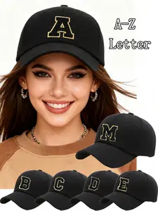 Unisex Hip-Hop Baseball Cap, Adjustable Lightweight Sun Hat, Adjustable Snapback Cap, 26 Letter Print, Casual Outdoor Sports and Travel Hat, All Seasons