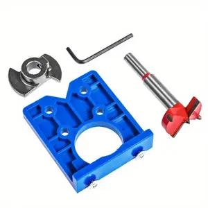 35mm Hinge Hole Jig Drill Guide Set Drill Bits DIY Woodworking Door Hole Opener Concealed Hinges Guide Door Saw Cabinet Accessories Tool