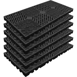 Plastic Pallets, Lightweight -Proof  Floor Pallet, Breathable Grid Ventilation Storage Pad, Applicable to Indoor and Outdoor, Garages, Kitchen, Basement (6 Pcs 11.8 * 23.6 * 1.18)