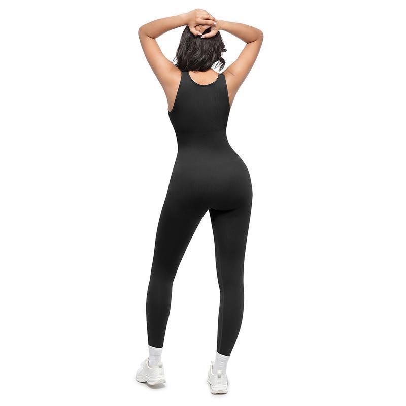 1pcs Deep V Shapewear Sportswear Yogawear with Chest Support Breathable High-Waisted Tummy Control Jumpsuit