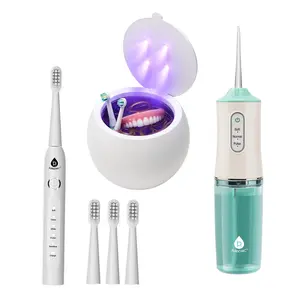 Pursonic Complete Oral Care & Hygiene Bundle: Ultrasonic Cleaner Pod, Rechargeable Oral Irrigator, & USB Sonic Toothbrush