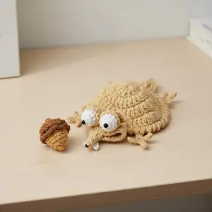 Crochet Funny Squirrel & Acorn Coaster Crochet, Amigurumi Mug Rug