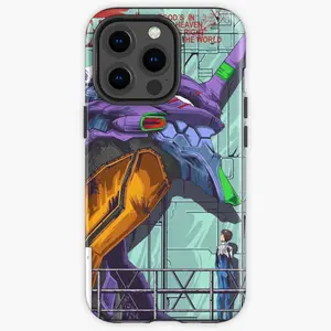 Evangelion iPhone Tough Case – Shockproof, Durable TPU with Shinji Ikari & Eva Unit-01 Artwork, Iconic Mecha Design, Perfect Gift for Anime Fans, Fits iPhone 7-16 Series