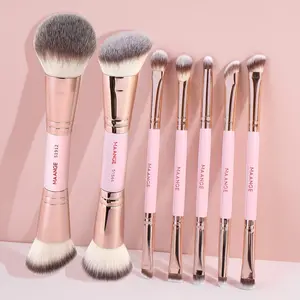 Maange 7-Piece Makeup Brush Set, Face Makeup Brushes, Foundation Brush, Blush Brush, Loose Powder Brush, Eyeshadow Brush, Concealer Brush, Ideal for Home and Travel