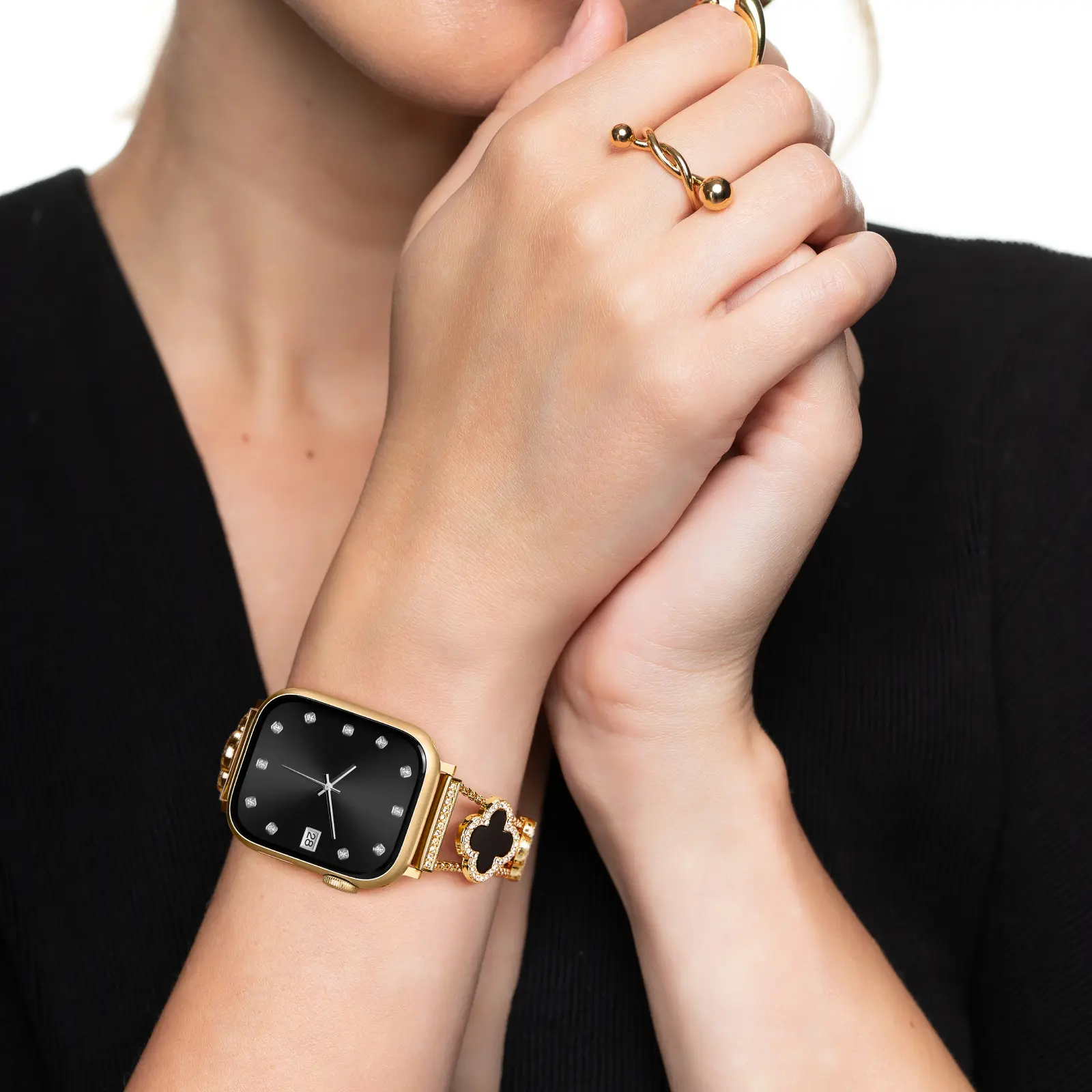Metal Chain Diamond Bracelet for Apple Watch - Compatible Ultra 2/Ultra/Series 11-1/SE/SE2 (38-49mm) Women Dressy Strap