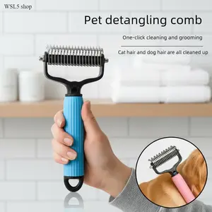 Summervibes Double-Sided Stainless Steel Dog Grooming Comb, Universal Pet Detangling Brush & Shedding Remover, Matted Hair Tamer, Smooth & Safe Fur Care Tool for All Breeds, Daily Grooming & Coat Styling
