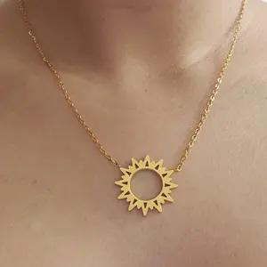 24k gold Sun necklace