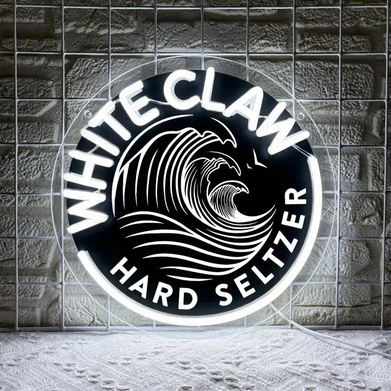 Dimmable White Claw Hard Seltzer LED Neon Sign - 5V Input, Ambient Decor Lighting, Home Decor Light, Decorative Wall Light for Bar, Man Cave, Pepper Gifts (Christmas, Birthday), Led Neon Lights