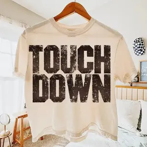 Comfort Colors Football Touchdown Shirt, Fall Football Graphic Tee, Game Day Outfit Top, Sports Fan Shirt, Retro Aesthetic Tee