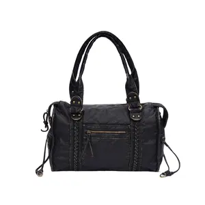 LVANKA'S Vintage Washed PU Hobo curve tote Bag for Women Retro Satchel Crossbody Purse with Adjustable chain Strap, Elegantly Stylish Design, Multifunctional Fashion Accessory for Daily & Travel