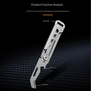 Multifunctional Stainless Steel Box Cutter Keychain, Creative Bottle Opener Edc Tool, Portable Outdoor Pocket Knife for Daily Use