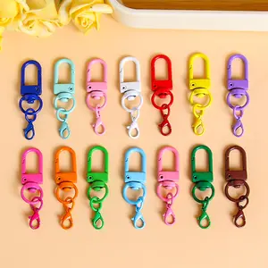 Colorful Enamel 12mm U-Shaped Lobster Clasp Accessories DIY Keychain Doll Hanging Clasp 14 Pieces Pack
