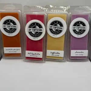 Soy Temptations Wax Melt Bundle Pack 4 Packs Toasted Pumpkin Spice Hot Apple Pie Coffee Shop Lavender Scented