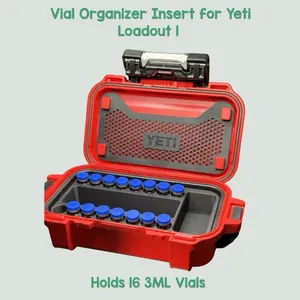 Peptray - Vial Organizer Insert for Yeti Loadout 1 - Holds 16 3ML Vials - CASE NOT INCLUDED - Multi Compartment