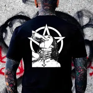 Ver 2 Satanic Nun Printed Men's T-shirt Elevate Your Style with Sister Sin Hoodie Set – Trendy Unisex Apparel with Bold Occult Print