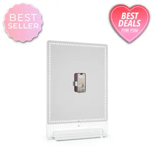 RIKI TALL | Luxurious LED Tabletop Vanity Mirror with Bluetooth Remote Control no Heat Generation, With Charging port