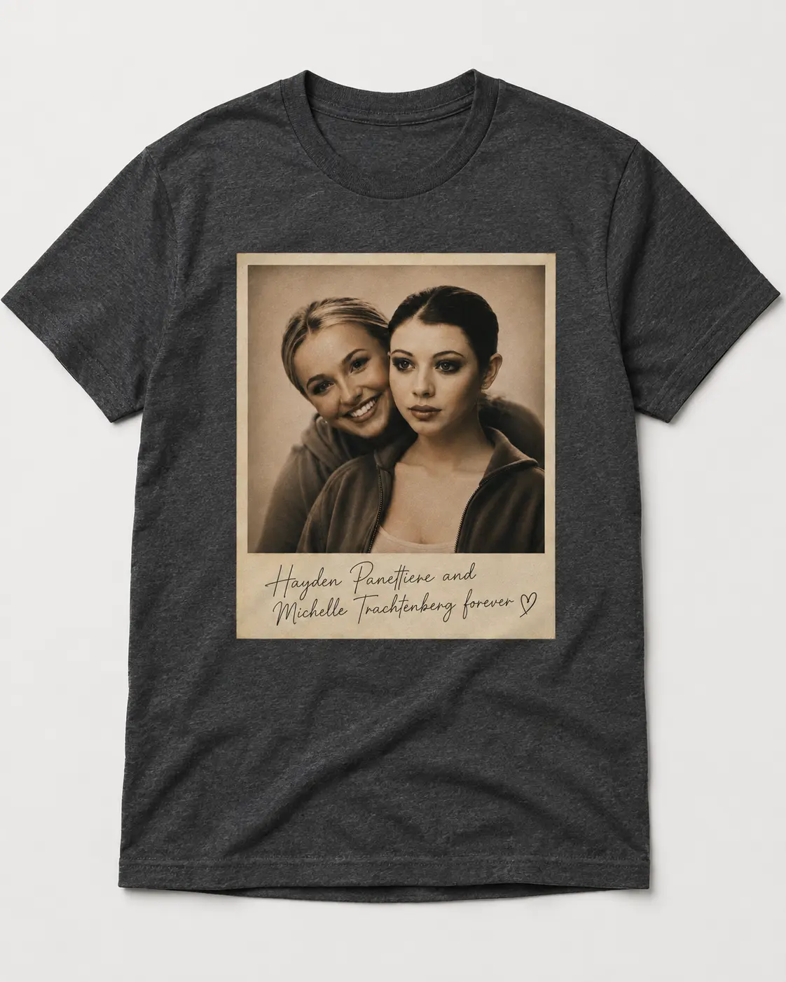 Hayden Panettiere Michelle Trachtenberg Shirt | Vintage Polaroid Graphic Tee | Ice Princess 2000s Movie Nostalgia Fan Apparel | Y2K Pop Culture memories