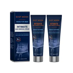 Men's Intimate Hair Removal Cream - Painless & Soothing Depilatory for Coarse Body Hair, Flawless Results at Home, Sensitive Skin Friendly