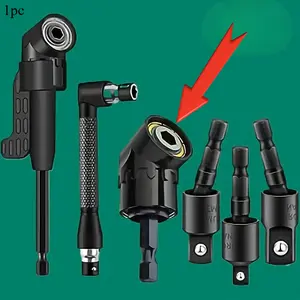 90° Right Angle Drill Attachment 360° Rotatable Socket Adapter Fits Most Drills in Tight Spaces Hard Metal Durable