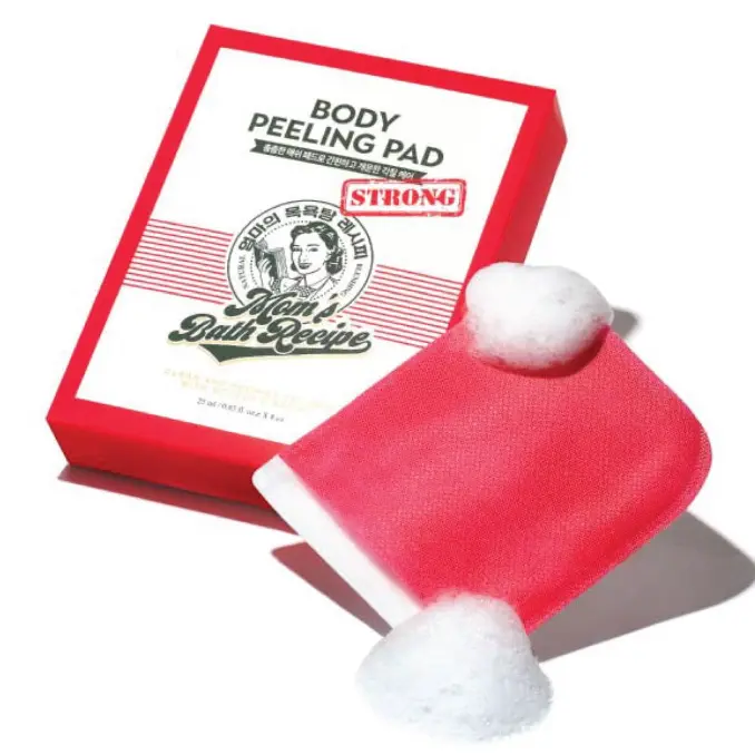 Mom’s Bath Recipe Intense Exfoliating Body Peeling Pad & Bubble Body Wash-Scrub Gloves with Kelp & Biotics, Targets Dead Skin Cells, Goosebumps & Scaly Skin, 8 Sheets