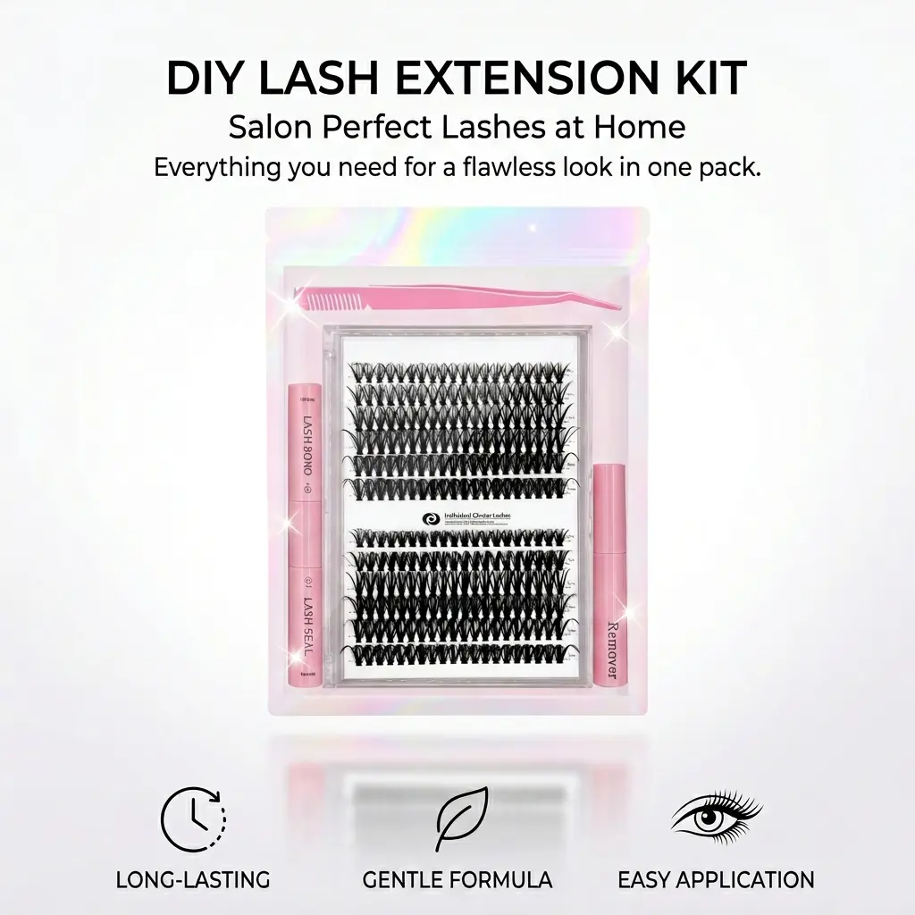 Volume Cluster Eyelash Extensions 240Pcs Wispy Individual Lashes 30D-40D Curl Waterproof Eyelash Clusters Soft False