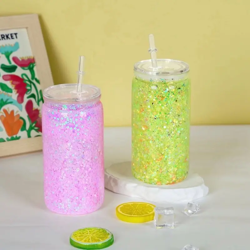 16oz premade snowglobe tumbler! You have a choice between a lava cup or a full glitter cup! Ur choice. These were made with love 
