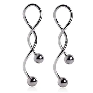 Ball head spiral swinging earrings