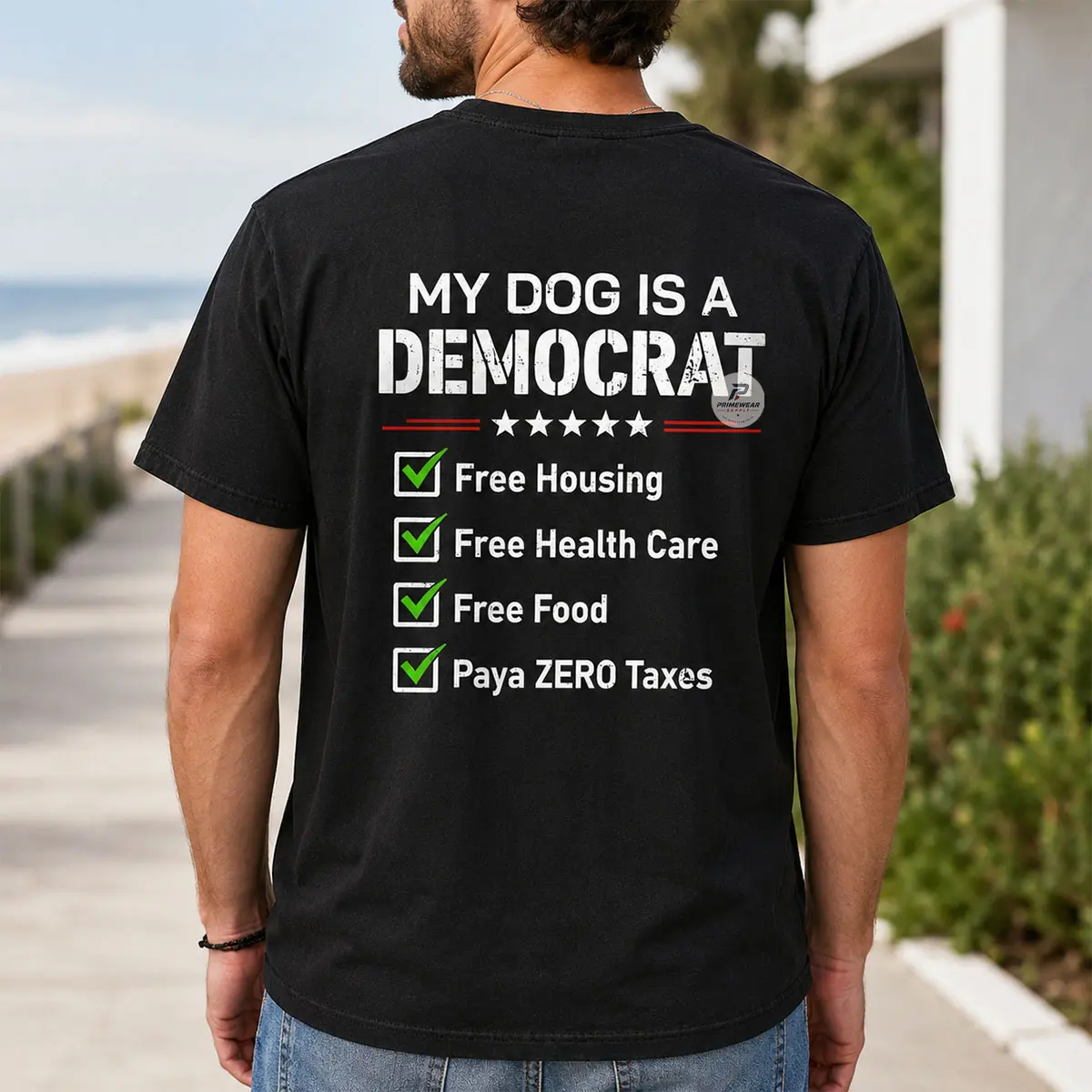 My Dog Is A Democrat Shirt, Free Housing Free Food Funny Meme T-Shirt, Political Humor Shirt, Gift For Dog Lover Tee
