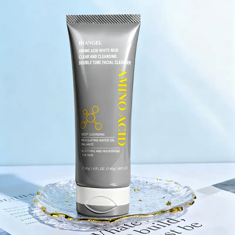 [HIANGEL] Amino Acid White Clay Refreshing Cleansing Dual-Tube Facial Wash | Deep Pore Cleansing Balancing Oil Moisture Soothing Nourishing Face Wash For All Skin Types